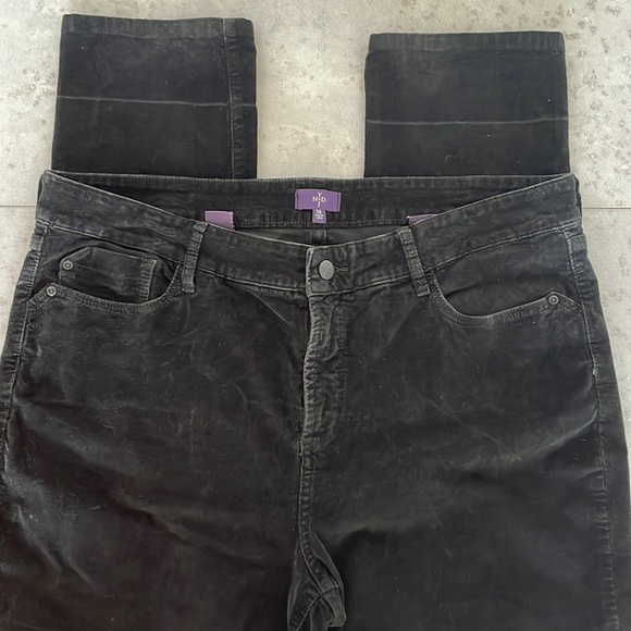 NYDJ slim stretchy black corduroy velvet lift tuck technology leggings size 16 - Picture 1 of 14